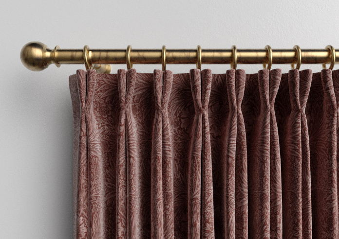 William Morris At Home Marigold Velvet, Berry - Made to Measure Curtains - Image 10